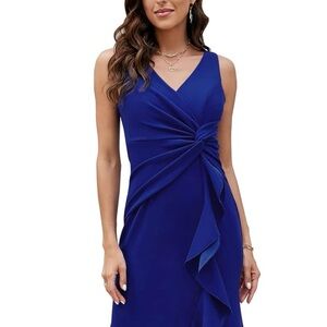Chic Royal Blue High Low Dress